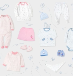 Đồ sơ sinh miomio được dệt từ sợi cotton